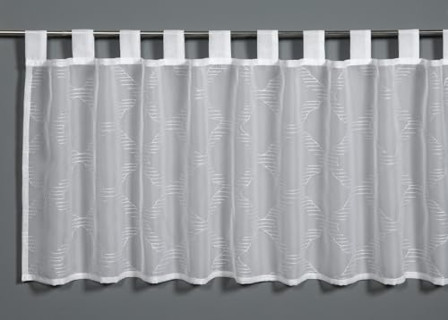 Gardinia Bistro Curtain Voile Embroidery Checked White 140 x 48 cm