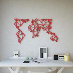 Homemania Wall Decoration, Steel, Red, 100 x 0.3 x 58 cm