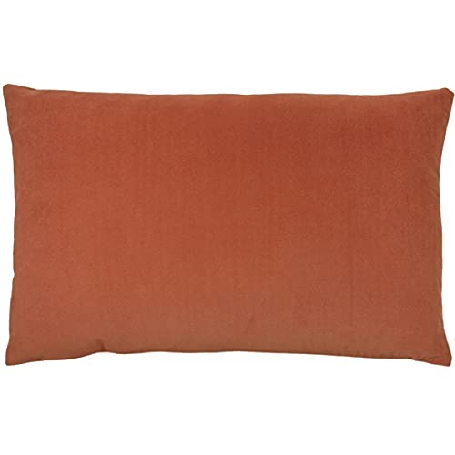 furn. Contra Polyester Filled Cushion – Luxuriously Soft Velvet Pillow With Plain Reverse (Brick – 40x60cm)