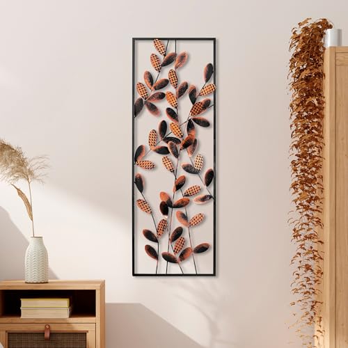 Handmade Decorative Metal Wall Accessory, 32 x 90 cm, 100% Metal (1.5 mm), Unique Hand-Painted Design, Perfect for Home Decor and Personal Touch