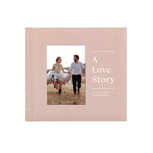 A Love Story 4x6 Photo Album - Scrapbook-Style Keepsake Photo Album With Memo Space, Clear Side-Loading Pockets, Thoughtful Gift