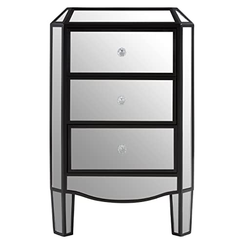 Premier Housewares 3 Drawer Mirrored Chest/Chest Of Drawers Bedroom/Silver Chest Of Drawers/Chest Of Draws/Bedroom Chest Of Drawers W51 x D42 x H79cm