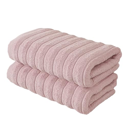 BERIBO Cloud Turkish Towel Set 100% Cotton 620gsm (Rose Quartz, 2 Hand Towels)