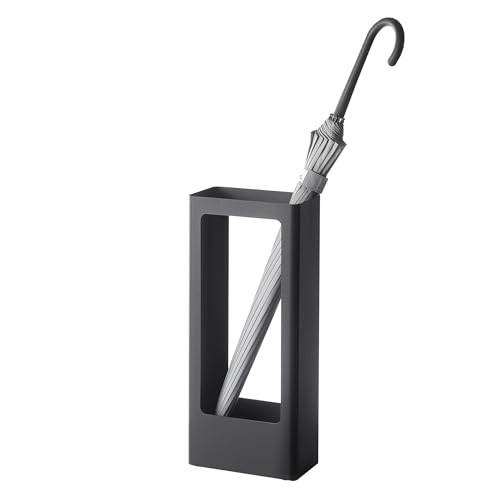 YAMAZAKI 4929 TOWER Slim Umbrella Stand, black, Steel/Silicone, Minimalist, 22 x 12 x 50 cm