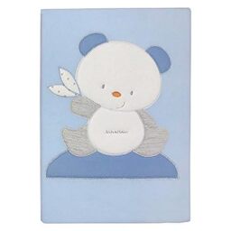 ANDY & HELEN 2/507Cd03_Gr Embroidered Crib Blanket Fleece, Grey