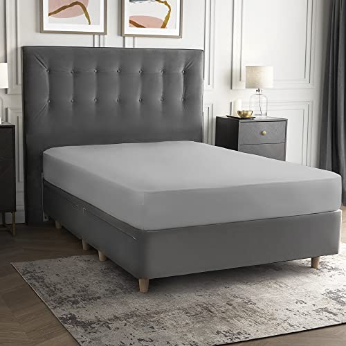 Silentnight Pure Cotton Fitted Sheet, Silver, King