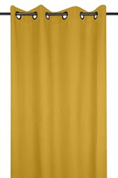 LOVELY CASA Nelson Polyester Curtain With Eyelets, polyester, yellow, 135 x 240 cm