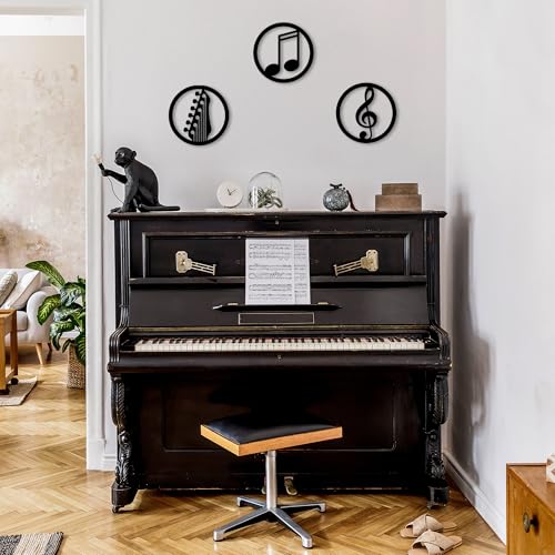 Stylish Black Decorative Metal Wall Accessory (3 Pieces), 25 cm Diameter, 100% Metal, 1 mm Thickness, Perfect for Modern Home Decor & Accent Walls