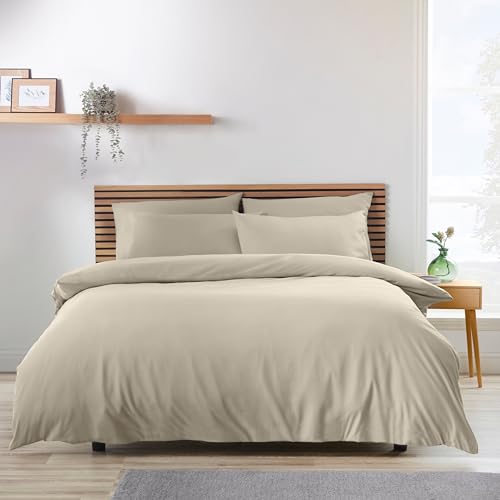 Catherine Lansfield So Soft Easy Iron Super King Duvet Cover Set Natural
