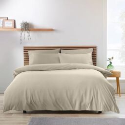 Catherine Lansfield So Soft Non-Iron Super King Duvet Cover Set Natural