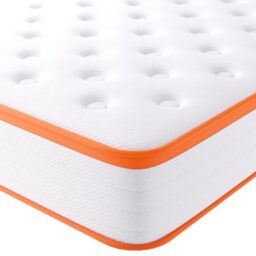 TeQsli Double Mattress 4FT6, 18cm Hybrid Pocket Sprung Mattress Double - Medium Firm - Ideal for Guest Beds- OEKO-TEX Certified Fabric 135x190x18 cm