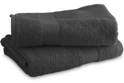 Le linge de Jules Set of 2 Shower Towels 70 x 130 cm – 100% Cotton – 450 g/m² – Anthracite