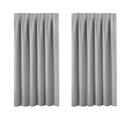 Blackout Curtains Small Curtains for Windows - Super Soft Room Darkening Pencil Pleat Curtains for Nursery Short Window Treatment with Tape Top for Bedroom 46 x 54 Inch, 2 Panels, Dove Grey