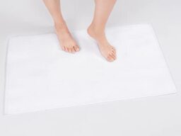 Cotton Paradise Bath Rug for Bathroom, 20x34 inch 100% Cotton Non Slip Bath Mat Rug, Soft Absorbent Machine Washable, White Bath Rug