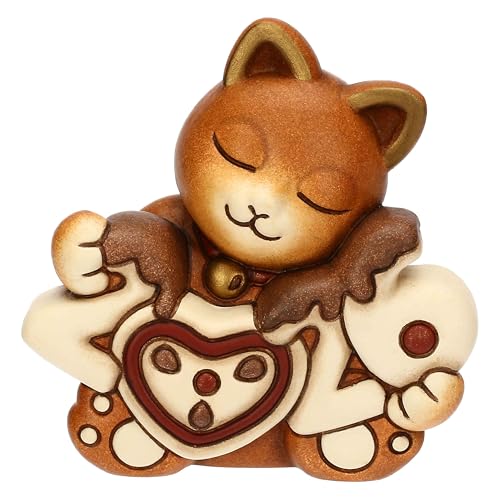 THUN - Momi Happy New Year 2026 Ceramic Cat - 7.3 x 5.4 x 7.5 cm