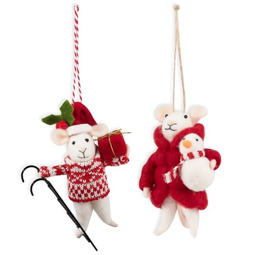 Trimits Needle Felting Mice Kit ??? Christmas Tree Decorations for Kids & Adults, Complete Craft Kit with Instructions, Wool Felt Set for Beginners, Homemade Gifts & DIY Baubles Embellishments