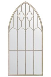 MirrorOutlet Home & Garden Large New Rustic Multi Panelled Arched Window Garden Outdoor Mirror 160 x 85cm 5ft3 x 2ft9, Silver (GMA035)