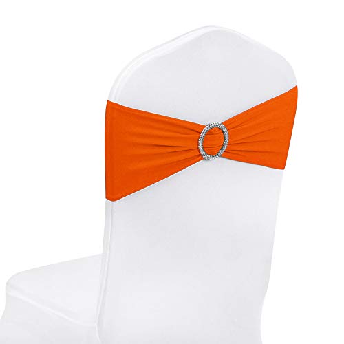 Peomeise Spandex Stretch Chair Sashes (Orange, 25)