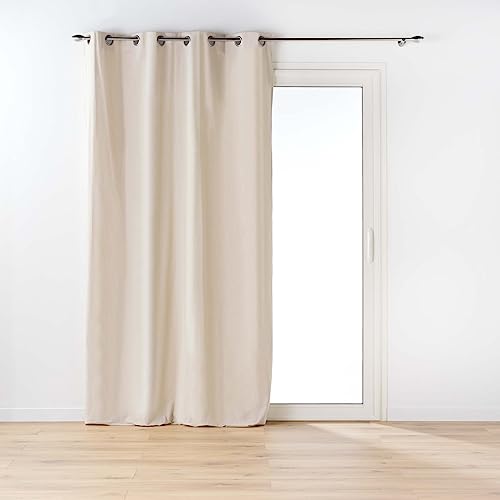Douceur d'Intérieur, Curtain with eyelets (135 x 260 cm) Twily Linen, Cotton/Recycled Polyester