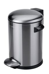 Fackelmann Paris Pedal Bin 3 Litre Matt Stainless Steel Elegant Rubbish Bin, Matt Stainless Steel Bin with Integrated Bag Holder, 2 Carry Handles, Suitable for Bathroom and Toilet