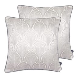 Prestigious Textiles Boudoir Feather Filled Cushions (Twin Pack), Polyester, Metallic, Lycra, Alabaster