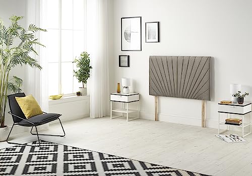 Somnior Beds Bed Centre Platinum Small Double 82cm Tweed Coffee Headboard With Wooden Struts