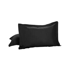 TODAY'S HOME Pillow Shams Soft Cotton Blend Tailored Classic Styling, Standard, Black (2 Pack)