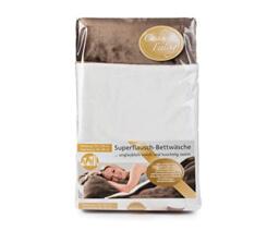 Gözze - Reversible Bed Linen Set, Cashmere Feel, Duvet Cover: 135 x 200 cm, Pillowcase: 80 x 80 cm, Microfibre - Taupe/Wool White