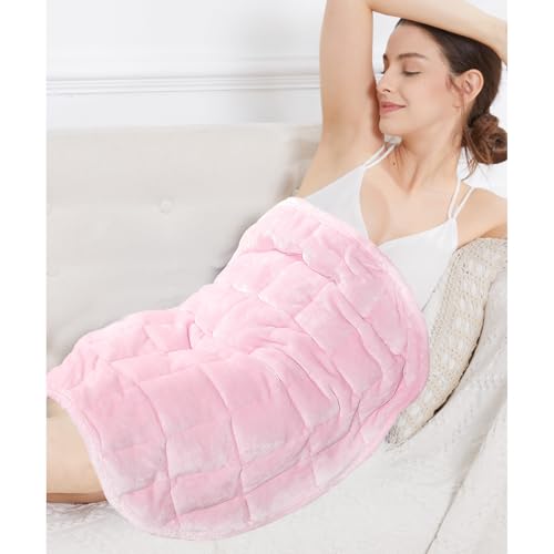 "Alomidds Weighted Blanket 7lbs for Adults, Cozy Breathable Weighted Lap Blanket, Small Weighted Blanket Travel, Weighted Lap Pad for Couch, Sofa, Pink, 29"" x 24"""