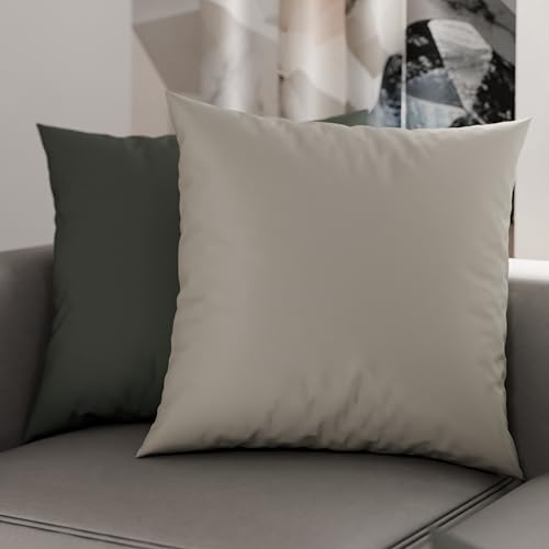PETTI Artigiani Italiani - Pair of Microfiber Pillowcases 65x65 cm, Bedroom Furniture Cushions, Sofa, Set of 2 Cushion Covers, Light and Dark Gray Double Face Pillowcase
