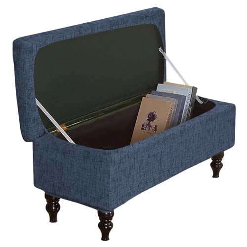 Storage Ottoman Cover Rectangle Ottoman Slipcover Fold Storage Bench Cover - Storage Bench Cover Ottoman Cover Footrest Stool Covers Footstool Protector with Elastic Bottom,Removable Washable,Medium