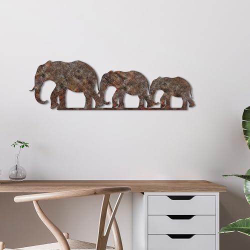 Hand-painted decorative metal wall accessory, antique finish, 15 x 50 cm, durable 1.5 mm metal body, unique art for home decor