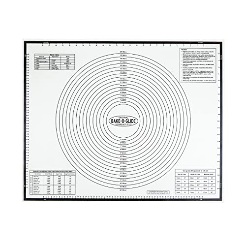 Bake-O-Glide PRINT03 Printed Roll Out Mat, Woven Glass Fabric Coated in Silicone, White,XL