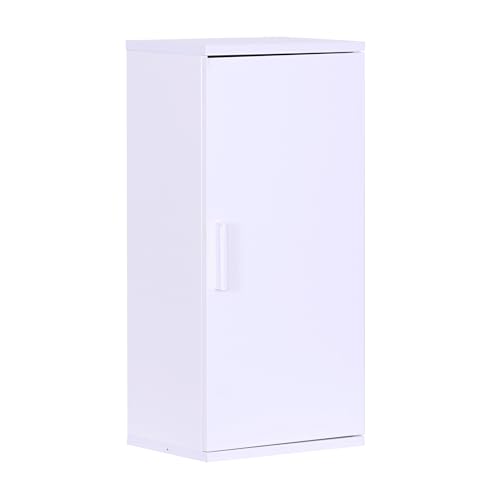 Relaxdays bathroom wall cabinet, 2 shelves, HxWxD: 62 x 30 x 21 cm, adjustable shelf, slim design, MDF, white