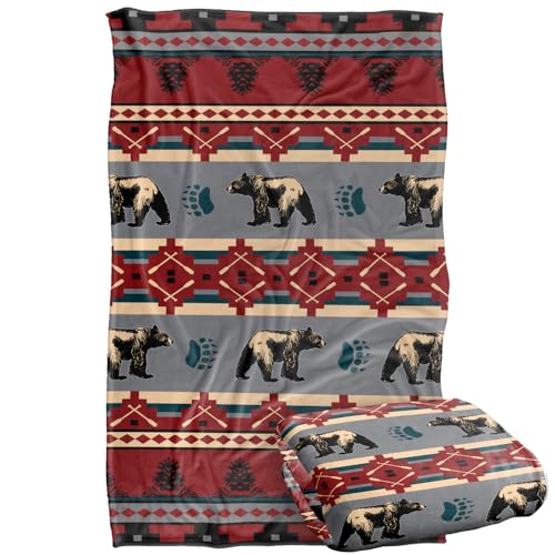 Jq Licensing Southwest Lodge Bear Silky Touch Super Soft Throw Blanket 91 x 147 Cm