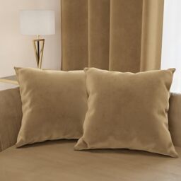 PETTI Artigiani Italiani - Velvet Furniture Cushions, Cushion for Bedroom, Sofa Living Room, Cushion Cover, Taupe, 2 Pieces – 145 x 40 cm