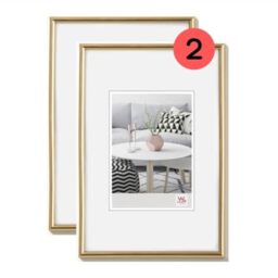 walther design KG460HD Galeria Picture Frame, Gold, 40 x 60 cm, Pack of 2, Plastic Frame