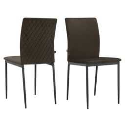 Pavia Dining Chair in Velvet Mink 2 Pack, 44 x 51 x 88cm, (W x D x H)