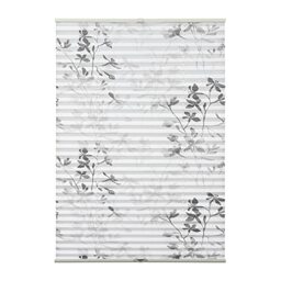 GARDINIA Bella Pleated Blind, No Drilling Required, Opaque, Translucent, Easy to Shorten in Width, White, 80 x 130 cm (W x H)