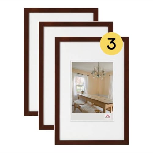 walther design BP913N3 Peppers Picture Frame, Walnut, 9 x 13 cm, Pack of 3, Wooden Frame