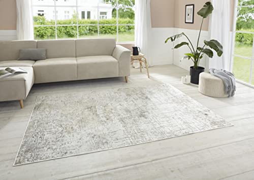 ELLE Decoration Short Pile Chameis Design Rug (135 x 195 cm, Colourful Marble Look, Velvet Surface, 73% Viscose, 27% Acrylic Chenille, for Living or Bedding, Hallway/or Study) Beige, Copper