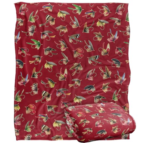 Jq Licensing Fly Fishing Lures Pattern Silky Touch Super Soft Throw Blanket 152 X 127 Cm