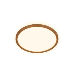 BRILONER - LED Ceiling lamp with indirect Light, Flat, Warm White, Ceiling Light, Living Room lamp, LED Panel, Kitchen, Bedroom, 29x3 cm, Wood-Effect Surround