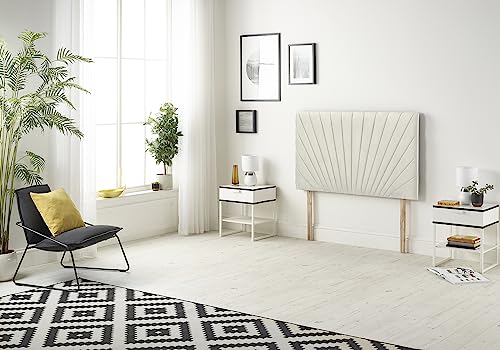 Somnior Beds Bed Centre Platinum Small Single 82cm Plush Ivory Headboard With Wooden Struts