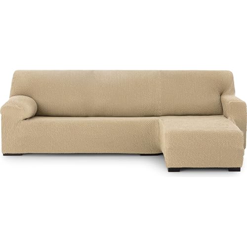 ECOMMERC3 Chaiselong - Universal and Versatile Chaiselong Sofa Cover Short Right Arm Protector Beige Easy to Install for Back, Seat and Arms