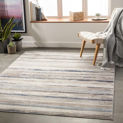 Livabliss Bruges Abstract Rug - Area Rugs Living Room 120x170 cm, Dining Room, Lounge, Kitchen, Bedroom - Modern Marble Large Rug, Soft Luxurious Easy Care Medium Pile, Grey, Ivory and Navy Blue
