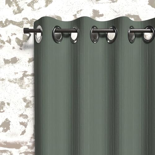 Soleil d'ocre, Boheme Insulated Curtain with Eyelets 135 x 180 cm Khaki