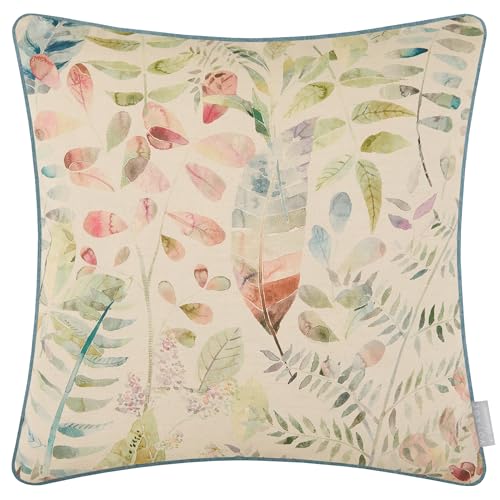 Voyage Maison Kenton Feather Filled Cushion – Hand-Painted Watercolour Floral Cotton Blend (Pomegranate - 50x50cm)
