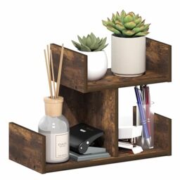 Furinno HERMITE Desk Organizers and Accessories, 2-Tier U-shape Office Organization Shelf, Desk Top Book Shelf, for Office Supplies, Office Desktop Accessories, Amber Pine