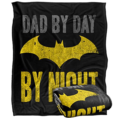 BATMAN Dad by Day Officially Licensed Silky Touch Super Soft Throw Blanket 152 x 127 cm